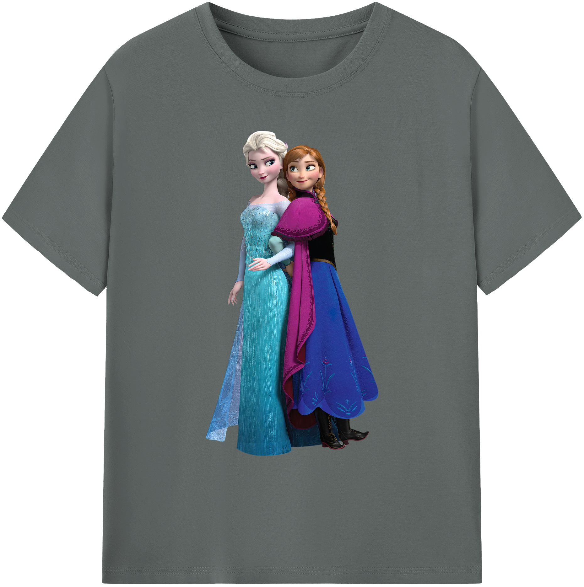 （画像用） アナと雪の女王 アンナ エルサ Frozen Anna Elsa 綿100％ メンズ半袖Tシャツ｜肌触りやわらか＆通気性